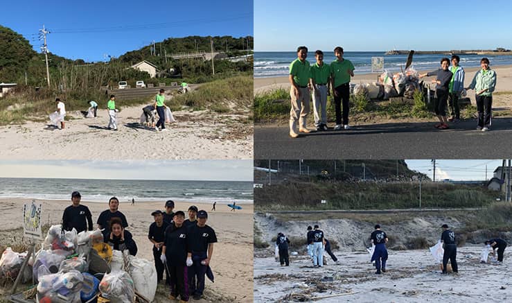 Volunteer cleaning activities on the Aoya coast